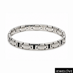 Load image into Gallery viewer, Men of Platinum | 7mm Platinum Bracelet with Black Enamel for Men JL PTB 1371
