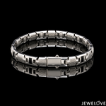 Load image into Gallery viewer, Men of Platinum | 7mm Platinum Bracelet with Black Enamel for Men JL PTB 1371
