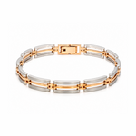 Load image into Gallery viewer, Men of Platinum | 6.75mm Platinum 18k Rose Gold Bracelet for Men JL PTB 1373
