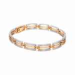 Load image into Gallery viewer, Men of Platinum | 6.75mm Platinum 18k Rose Gold Bracelet for Men JL PTB 1373

