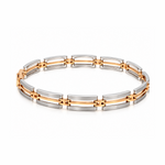 Load image into Gallery viewer, Men of Platinum | 6.75mm Platinum 18k Rose Gold Bracelet for Men JL PTB 1373
