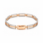 Load image into Gallery viewer, Men of Platinum | 6.75mm Platinum 18k Rose Gold Bracelet for Men JL PTB 1373
