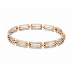 Load image into Gallery viewer, Men of Platinum | 6.75mm Platinum 18k Rose Gold Bracelet for Men JL PTB 1373
