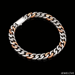 Load image into Gallery viewer, Men of Platinum | 6.75mm Platinum Rose Gold Cuban Bracelet for Men JL PTB 1390
