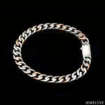 Load image into Gallery viewer, Men of Platinum | 6.75mm Platinum Rose Gold Cuban Bracelet for Men JL PTB 1390

