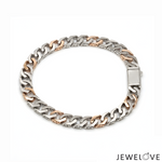 Load image into Gallery viewer, Men of Platinum | 6.75mm Platinum Rose Gold Cuban Bracelet for Men JL PTB 1390
