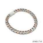 Load image into Gallery viewer, Men of Platinum | 6.75mm Platinum Rose Gold Cuban Bracelet for Men JL PTB 1390
