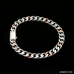 Load image into Gallery viewer, Men of Platinum | 6.75mm Platinum Rose Gold Cuban Bracelet for Men JL PTB 1390
