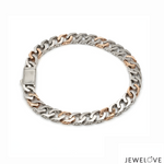 Load image into Gallery viewer, Men of Platinum | 6.75mm Platinum Rose Gold Cuban Bracelet for Men JL PTB 1390
