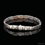 Load image into Gallery viewer, 6.75mm Platinum Rose Gold Bracelet for Men JL PTB 1455
