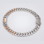 Load image into Gallery viewer, 7.75mm Platinum Rose Gold Bracelet for Men JL PTB 1456
