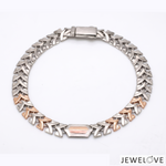 Load image into Gallery viewer, 7.75mm Platinum Rose Gold Bracelet for Men JL PTB 1456
