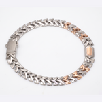 Load image into Gallery viewer, 7.75mm Platinum Rose Gold Bracelet for Men JL PTB 1456
