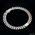 Load image into Gallery viewer, 7.75mm Platinum Rose Gold Bracelet for Men JL PTB 1456
