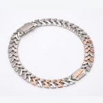 Load image into Gallery viewer, 7.75mm Platinum Rose Gold Bracelet for Men JL PTB 1456
