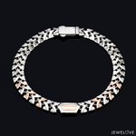 Load image into Gallery viewer, 7.75mm Platinum Rose Gold Bracelet for Men JL PTB 1456
