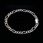Load image into Gallery viewer, 6mm Platinum Rose Gold Figaro Bracelet for Men JL PTB 1459
