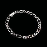 Load image into Gallery viewer, 6mm Platinum Rose Gold Figaro Bracelet for Men JL PTB 1459
