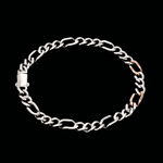 Load image into Gallery viewer, 6mm Platinum Rose Gold Figaro Bracelet for Men JL PTB 1459
