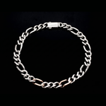 Load image into Gallery viewer, 6mm Platinum Rose Gold Figaro Bracelet for Men JL PTB 1459
