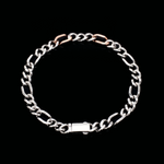 Load image into Gallery viewer, 6mm Platinum Rose Gold Figaro Bracelet for Men JL PTB 1459

