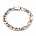 Load image into Gallery viewer, Men of Platinum | 8mm Platinum Rose Gold Bracelet for Men JL PTB 1470
