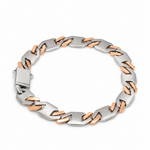 Load image into Gallery viewer, Men of Platinum | 8mm Platinum Rose Gold Bracelet for Men JL PTB 1470

