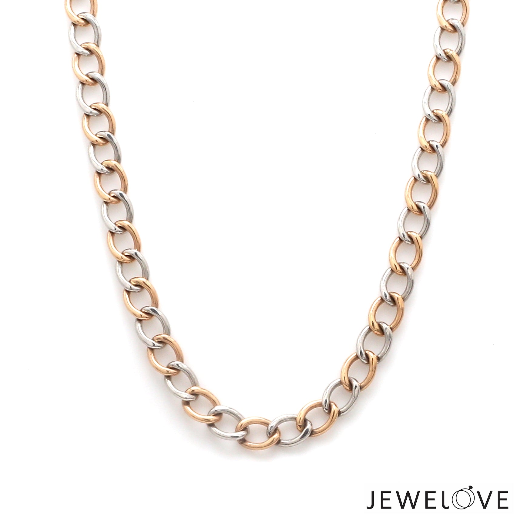 5.5mm Platinum & Rose Gold Chain for Men JL PT CH 1003-B