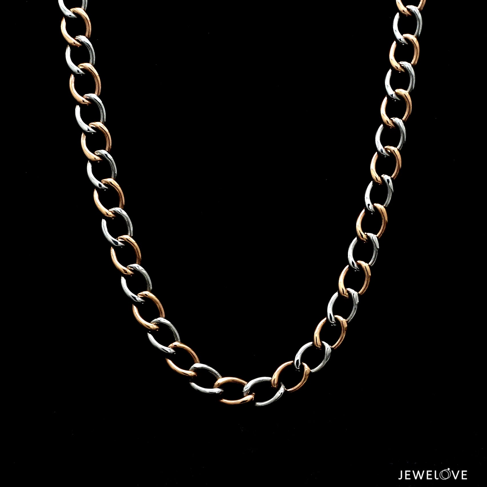 5.5mm Platinum & Rose Gold Chain for Men JL PT CH 1003-B
