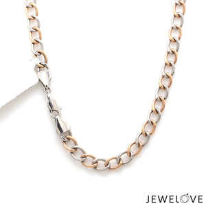 5.5mm Platinum & Rose Gold Chain for Men JL PT CH 1003-B