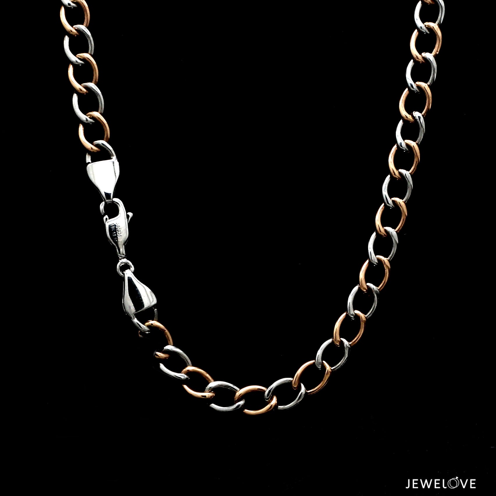 5.5mm Platinum & Rose Gold Chain for Men JL PT CH 1003-B