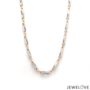 Men of Platinum | 3.5mm Pt + Rose Gold Chain for Men JL PT CH 1014-A   Jewelove.US