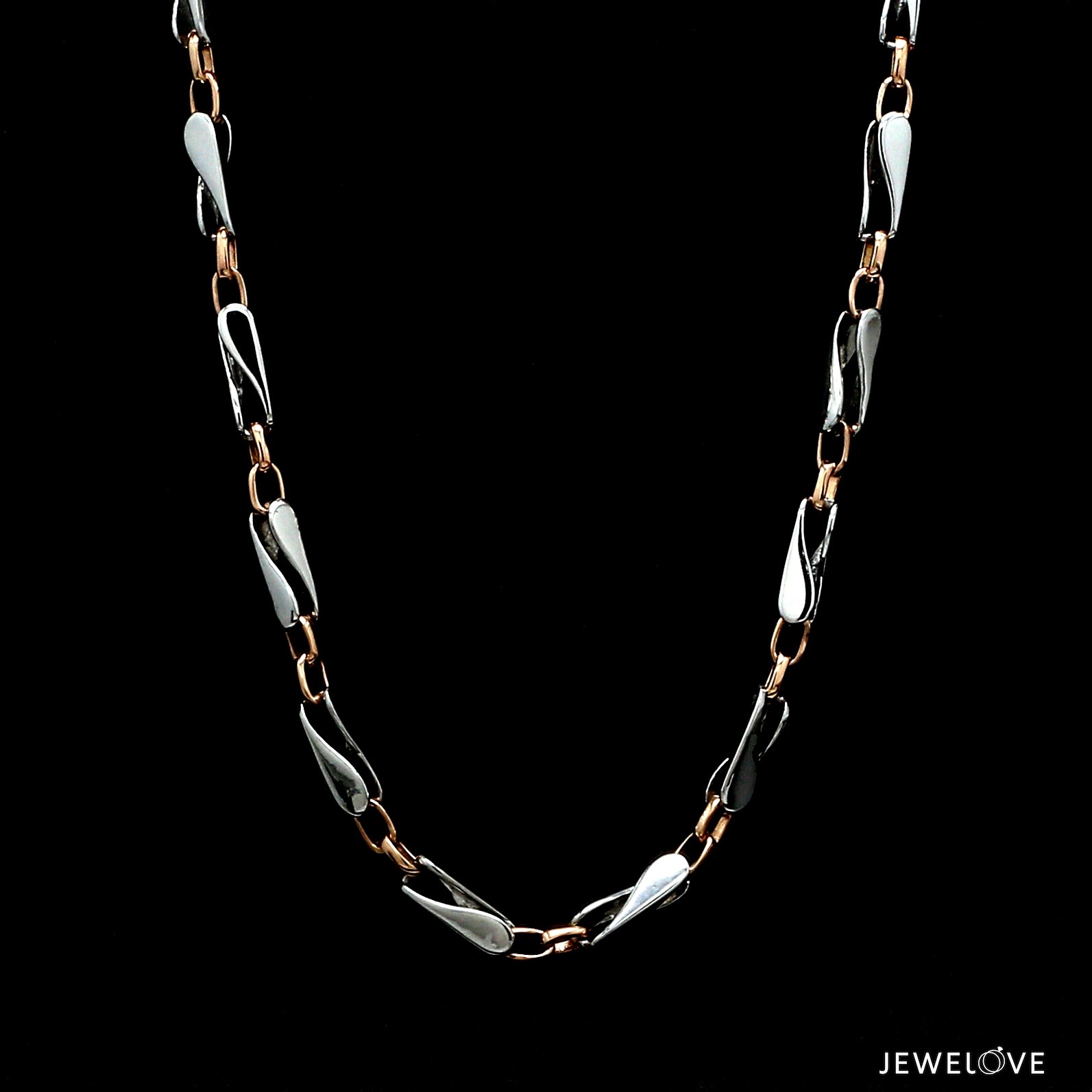 Men of Platinum | 3.5mm Pt + Rose Gold Chain for Men JL PT CH 1014-A   Jewelove.US