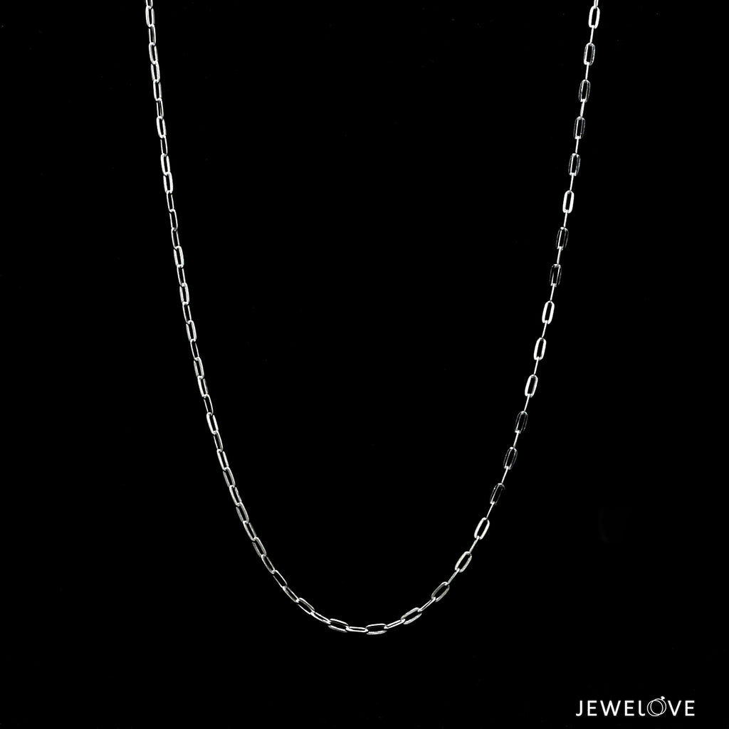 1.25mm Thin Rectangular Links Platinum Chain JL PT CH 1115-A   Jewelove.US