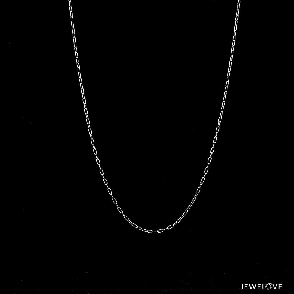 1mm Japanese Thin Rectangular Links Platinum Chain JL PT CH 1115   Jewelove.US