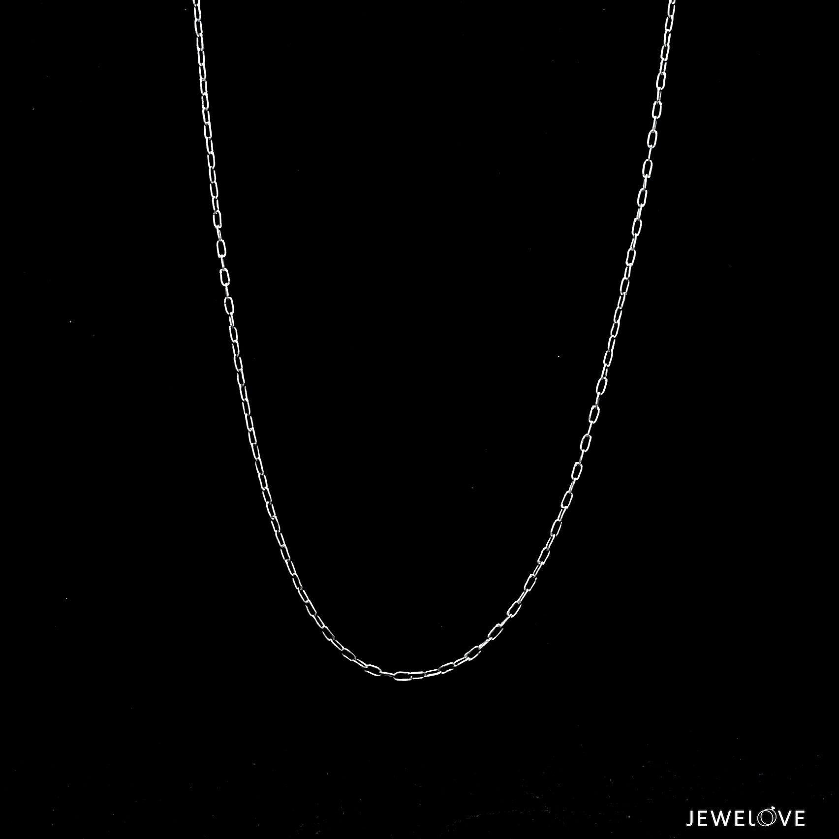 1mm Japanese Thin Rectangular Links Platinum Chain JL PT CH 1115   Jewelove.US