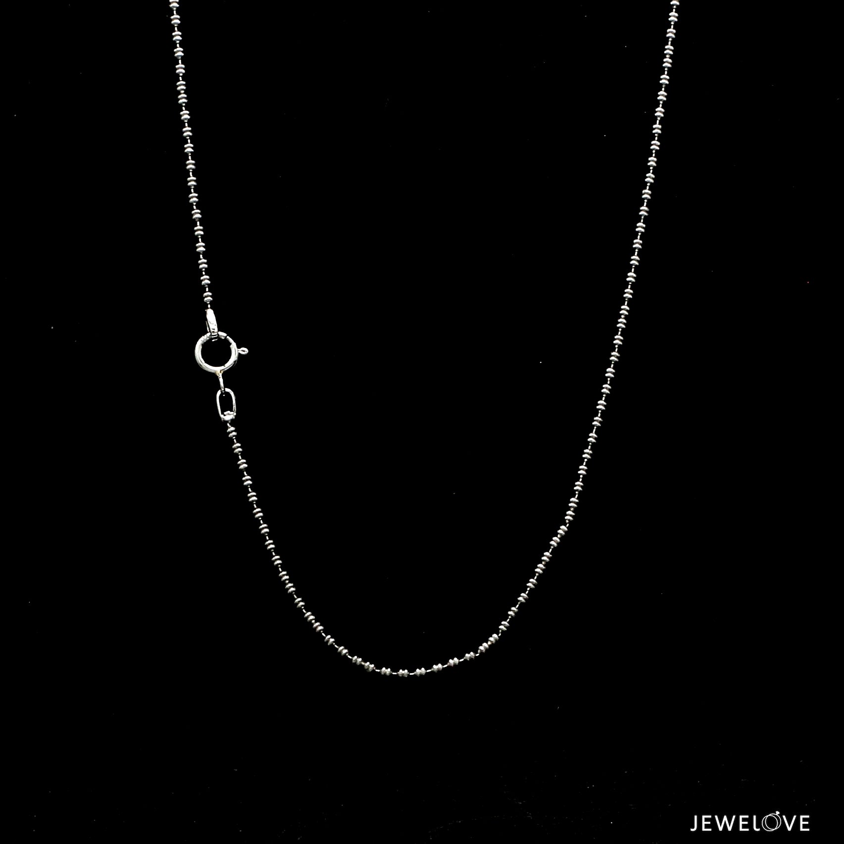 1.5mm Japanese Platinum Double Balls Chain JL PT CH 1117   Jewelove.US