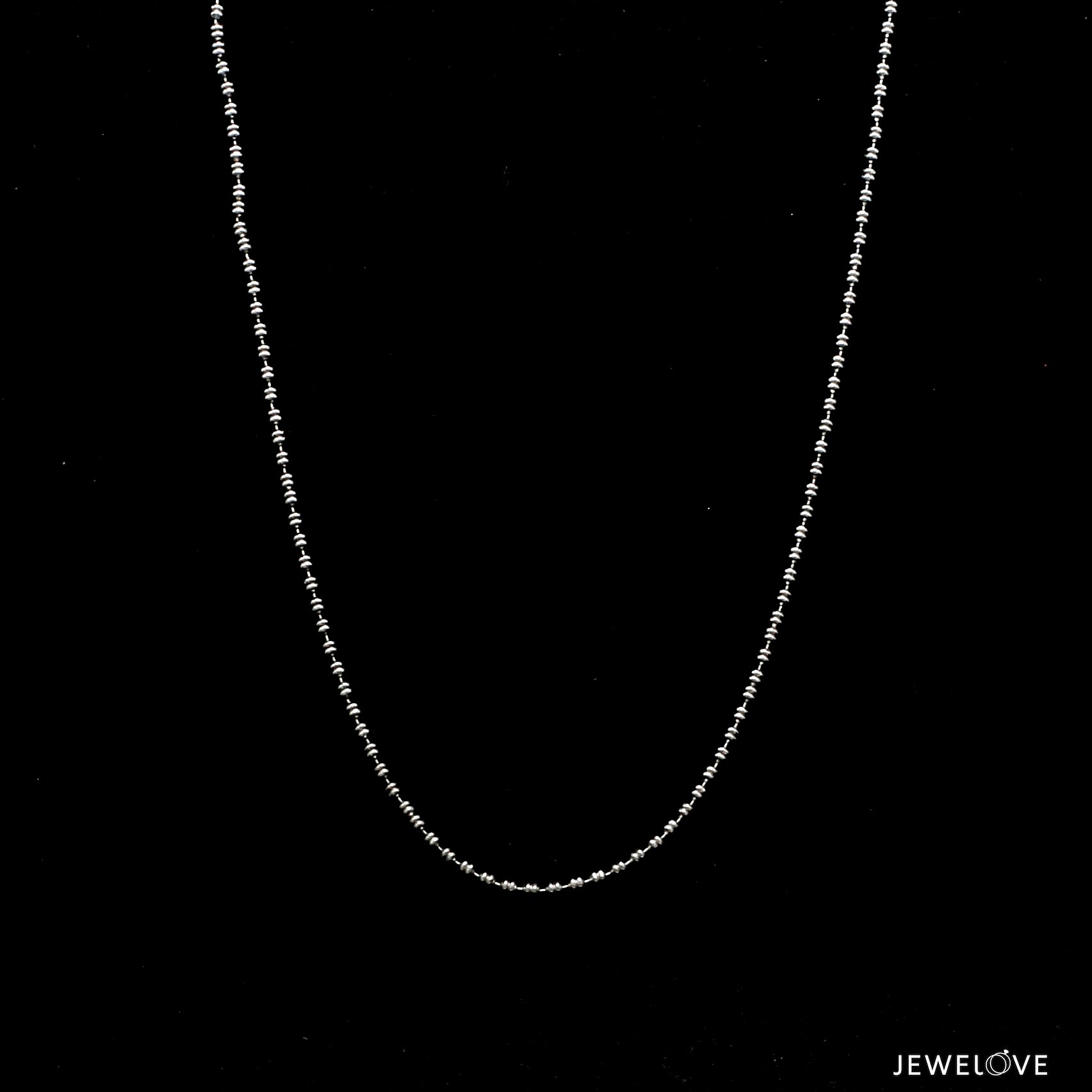 1.5mm Japanese Platinum Double Balls Chain JL PT CH 1117   Jewelove.US