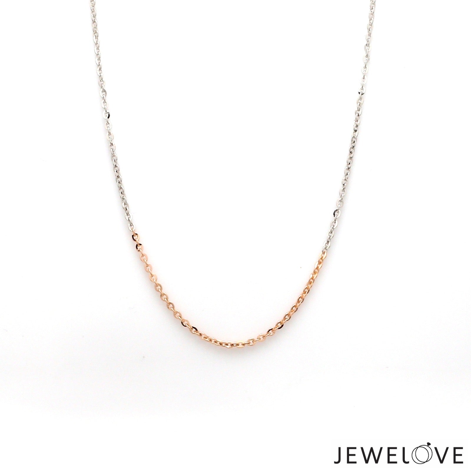 1.5mm Japanese Platinum Rose Gold Cable Chain for Women JL PT CH 1134R   Jewelove.US