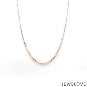 1.5mm Japanese Platinum Rose Gold Cable Chain for Women JL PT CH 1134R   Jewelove.US