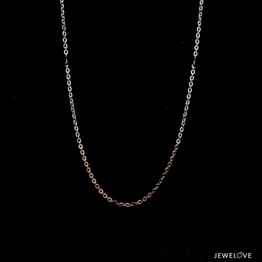1.5mm Japanese Platinum Rose Gold Cable Chain for Women JL PT CH 1134R   Jewelove.US