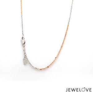 1.5mm Japanese Platinum Rose Gold Cable Chain for Women JL PT CH 1134R   Jewelove.US