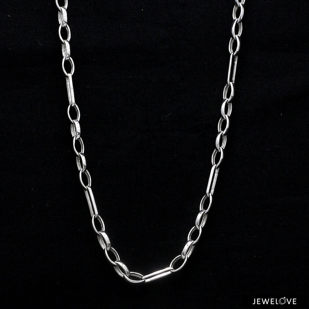 Platinum Oval Links Chain for Men JL PT CH 1198   Jewelove.US