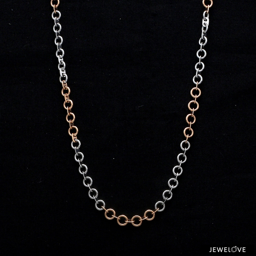 Platinum & Rose Gold Chain for Men JL PT CH 1204   Jewelove.US