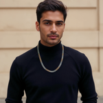 Load image into Gallery viewer, Heavy 8mm Platinum &amp; Rose Gold Cuban Link Chain for Men JL PT CH 1210
