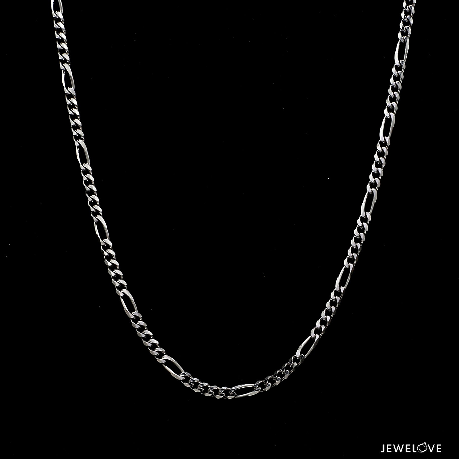 2mm Japanese Platinum Figaro Chain for Men JL PT CH 1211-B   Jewelove.US