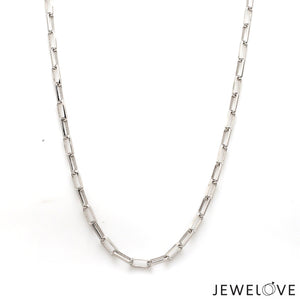 3mm Japanese Milano Platinum Rectangular Links Chain for Men JL PT CH 1212   Jewelove.US
