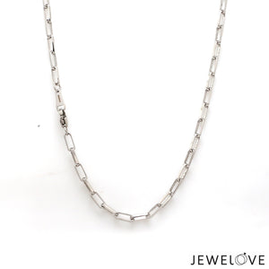 3mm Japanese Milano Platinum Rectangular Links Chain for Men JL PT CH 1212   Jewelove.US