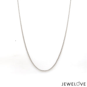 1.25mm Japanese Platinum Rolo Chain for Women JL PT CH 1214-A   Jewelove.US