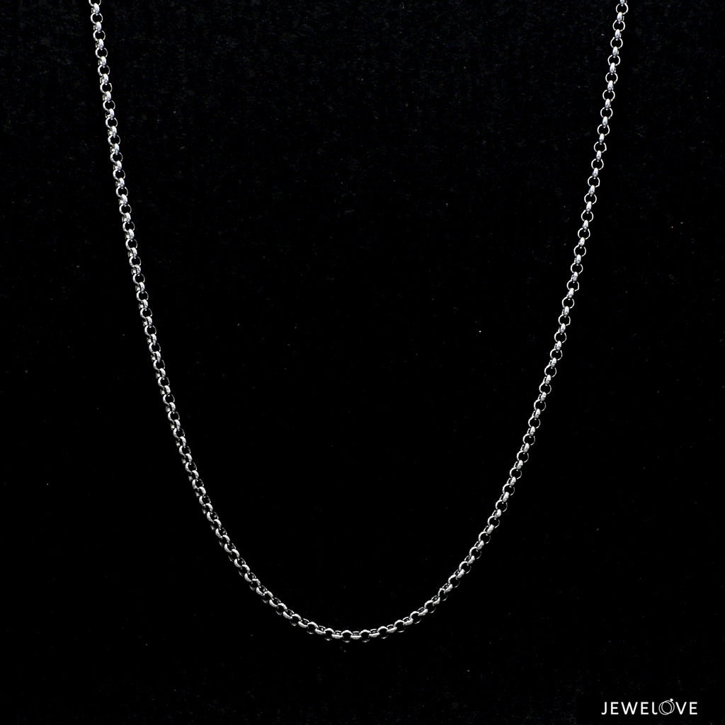 1.25mm Japanese Platinum Rolo Chain for Women JL PT CH 1214-A   Jewelove.US